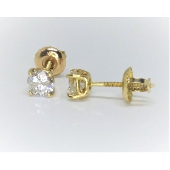 .50 ctw Genuine Diamond Studs in 14k Yellow Gold S - Picture 4 of 6